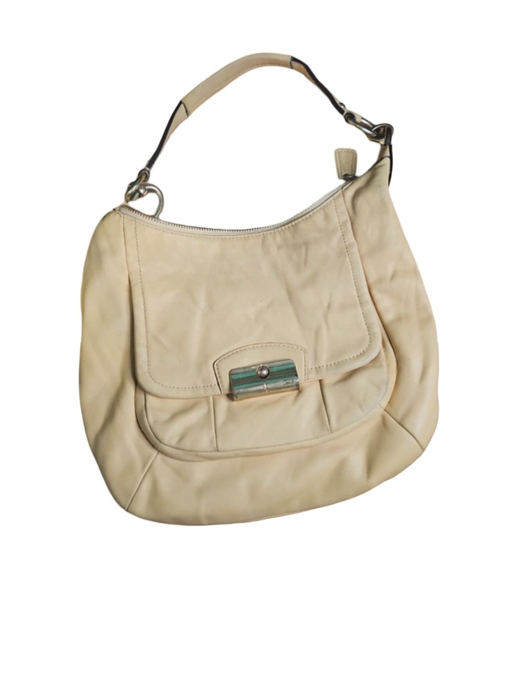 Coach Yellow Alexandra SoHo Leather Shoulder Bag with Front Flap